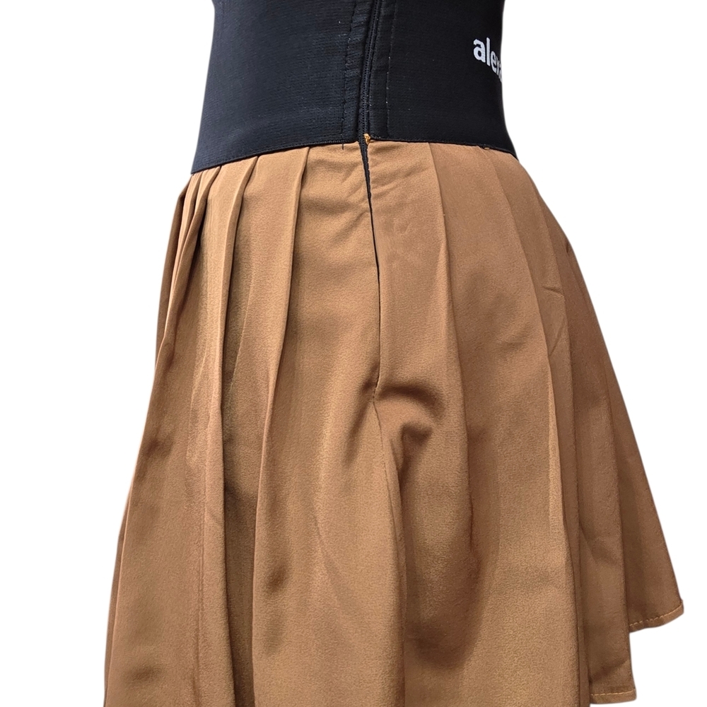 Alexander Wang Pleated Mini Skort Logo Waistband Brown XS S - Picture 6 of 7